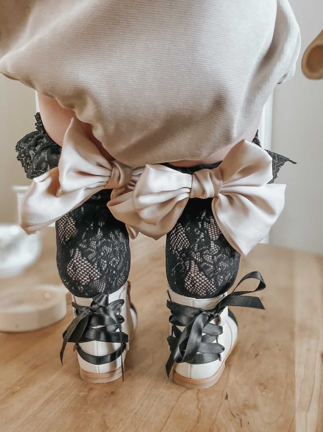 Zoe Beige and Black Leather Boots - Image 10