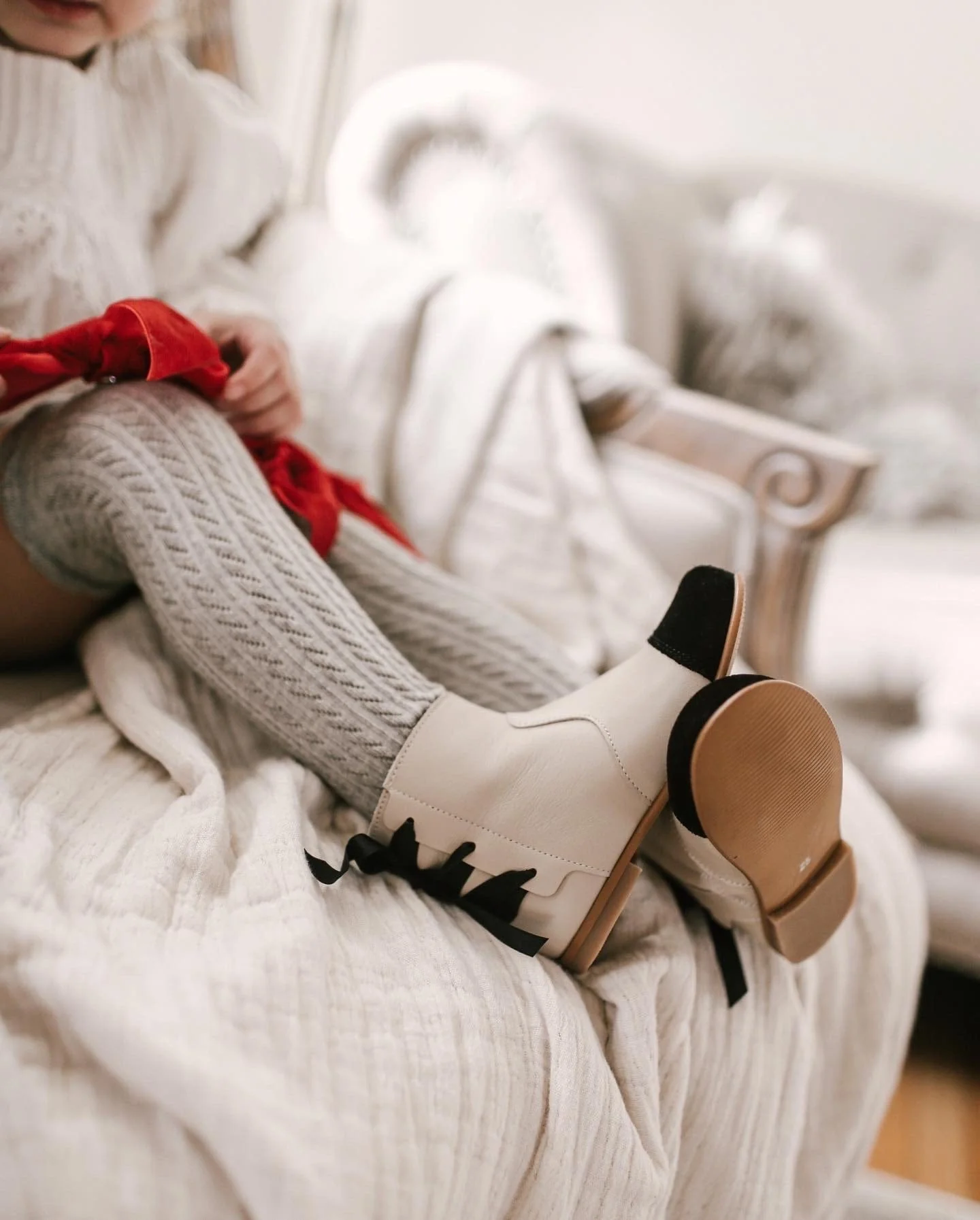 Zoe Beige and Black Leather Boots - Image 16