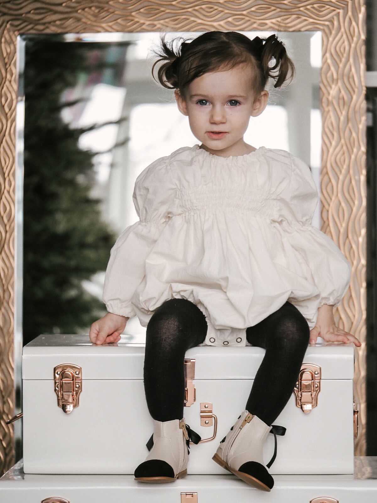 Zoe Beige and Black Leather Boots - Image 20