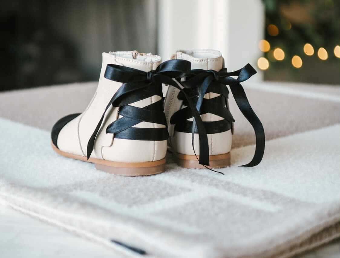 Zoe Beige and Black Leather Boots - Image 21